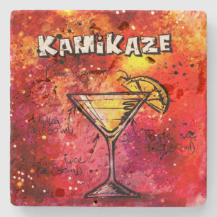 Kamikaze-Barkeeper-Getränk-Rezept Steinuntersetzer