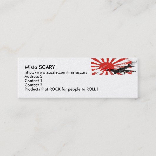 Kamikaze-Bomber-japanische aufgehende Mini Visitenkarte (Vorderseite)