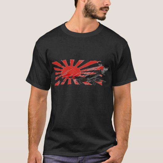 Kamikaze-Bomberjapanischer steigender T-Shirt (Vorderseite)
