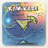 Kamikaze-Cocktail (#3 von 12 Sets mit Rezept für G Rechteckiger Pappuntersetzer (Vorderseite)