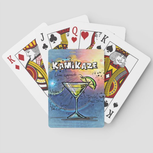 Kamikaze-Cocktail (#3 von 12 Sets mit Rezept) Spielkarten (Rückseite)