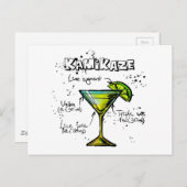 Kamikaze Cocktail Rezept Postkarte (Vorne/Hinten)