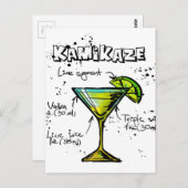 Kamikaze-Cocktail-Rezept Postkarte (Vorne/Hinten)