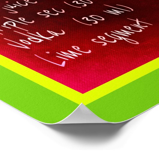 Kamikaze Drink Cocktail Rezept Poster (Ecke)