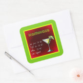 Kamikaze Drink Cocktail Rezept Quadratischer Aufkleber (Umschlag)