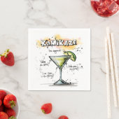 Kamikaze Drink Rezept Cocktail Napkin Serviette (Beispiel)