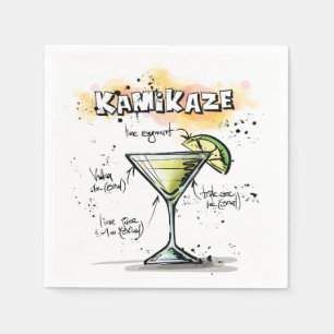 Kamikaze-Getränk-Rezept-Cocktail-Serviette Serviette