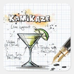 Kamikaze Quadratischer Aufkleber