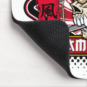 Kamikaze Schädel mit japanischem Schwert Mousepad (Ecke)