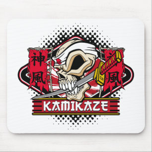 Kamikaze-Schädel mit japanischer Klinge Mousepad