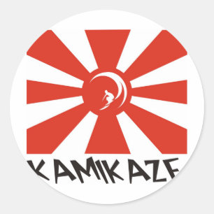 Kamikaze Surf Runder Aufkleber