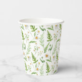 Kamille Blume Botanisches rustikales Muster Pappbecher (Rückseite)