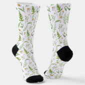 Kamille Blume Botanisches rustikales Muster Socken (Gewinkelt)
