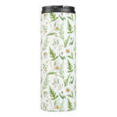 Kamille Blume Botanisches rustikales Muster Thermosbecher (Rückseite)