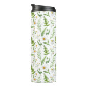 Kamille Blume Botanisches rustikales Muster Thermosbecher (Nach rechts gedreht)