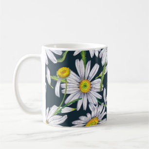 Kamille Blume: Dunkelblaue Wasserfarbe. Kaffeetasse