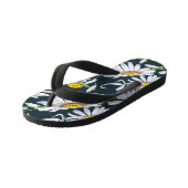 Kamille Blume: Dunkelblaue Wasserfarbe. Kinderbadesandalen (Schrägansicht)