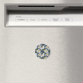 Kamille Blume: Dunkelblaue Wasserfarbe. Magnet (In Situ (Geschirrspüler))