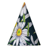 Kamille Blume: Dunkelblaue Wasserfarbe. Partyhütchen (Links)