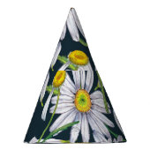 Kamille Blume: Dunkelblaue Wasserfarbe. Partyhütchen (Rechts)