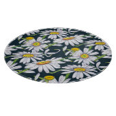 Kamille Blume: Dunkelblaue Wasserfarbe. Schneidebrett (Ecke)