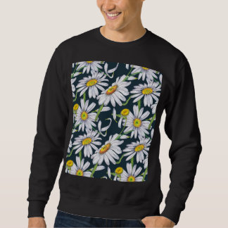 Kamille Blume: Dunkelblaue Wasserfarbe. Sweatshirt