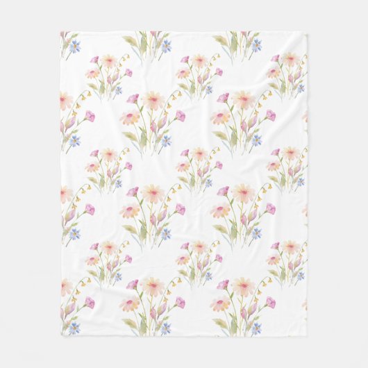Kamille Blume Nahtloses Muster Fleecedecke (Vorderseite)