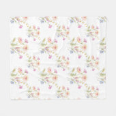 Kamille Blume Nahtloses Muster Fleecedecke (Vorderseite (Horizontal))