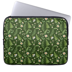 Kamille-Blumen-Botanisches-rustikales Muster Laptopschutzhülle
