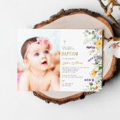 Kamille & Eukalyptus Foto Taufe Einladung