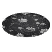 Kamille schwarzer Pen: Blumenmuster. Schneidebrett (Ecke)