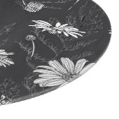 Kamille schwarzer Pen: Blumenmuster. Schneidebrett (Ecke)