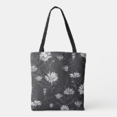 Kamille schwarzer Pen: Blumenmuster. Tasche (Rückseite)