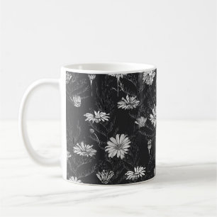 Kamille und Schmetterling-Blume, Knospen und Blätt Kaffeetasse