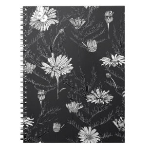 Kamille und Schmetterling-Blume, Knospen und Blätt Notizblock