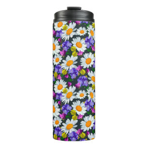 Kamille und wilde Blume nahtlos Thermosbecher