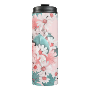 Kamille-Wasserfarbe: Nahtloses florales Design Thermosbecher
