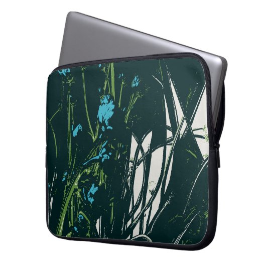 Kamillenblau Laptopschutzhülle (Vorderseite Links)