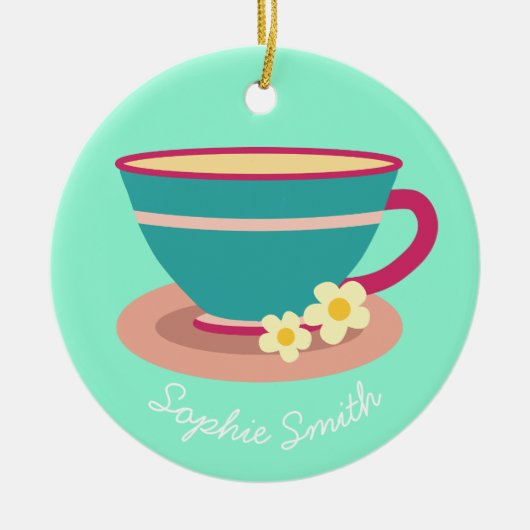 Kamillentee für Teeliebhaber Keramik Ornament (Vorne)
