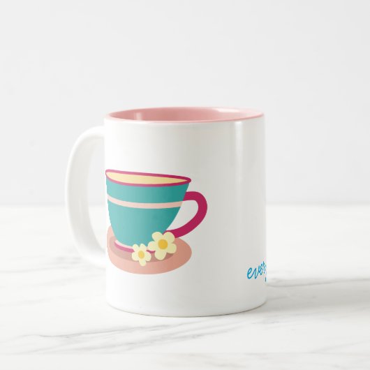 Kamillentee für Teeliebhaber Zweifarbige Tasse (Vorderseite Links)