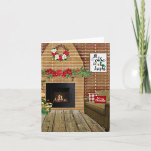 Kamin Alles ist ruhig, alles ist hell, Weihnachtsk Feiertagskarte