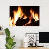 Kamin Canvas Print Poster (Heimbüro)