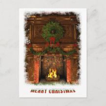 Kamin für Weihnachten dekoriert
