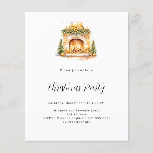 Kamin gemütliche Zuhause Baum Budget Weihnachts-Pa (Vorderseite)