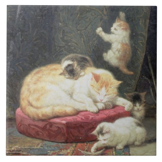 Kamin-Glück (Öl auf Platte) Fliese (Vorderseite)