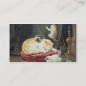 Kamin-Glück (Öl auf Platte) Visitenkarte (Rückseite)