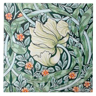 Kamin mit Keramikfliesen William Morris Designs 01 Fliese