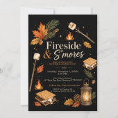 Kamin & S’mores Einladung (Vorderseite)