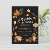 Kamin & S’mores Einladung (Stehend Vorderseite)