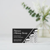 Kamin Sweep Reinigung Schwarz-weiß Visitenkarte (Stehend Vorderseite)